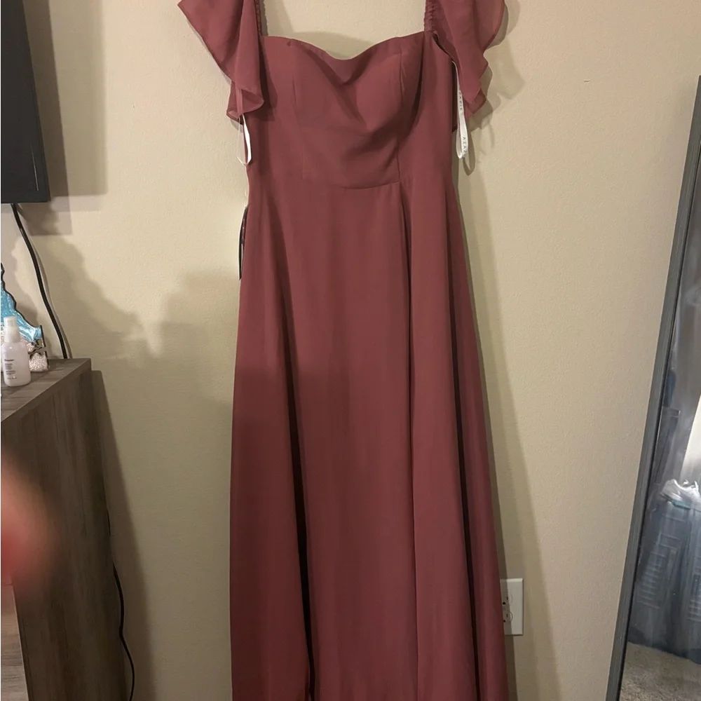 AZAZIE SUE
Desert Rose A-Line Off the Shoulder Chiffon Convertible Dress - Picture 3 of 13